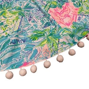 NWOT LILLY PULITZER COLLECTABLE BOHEMIAN QUEEN CHRISTMAS TREE SKIRT pom pom